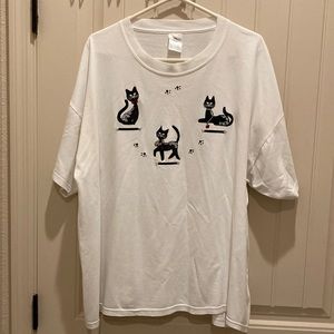 Jerzees Women’s Size 2X Embroidered Cat Lovers Tshirt Cotton Blend 3 Kitty Cats